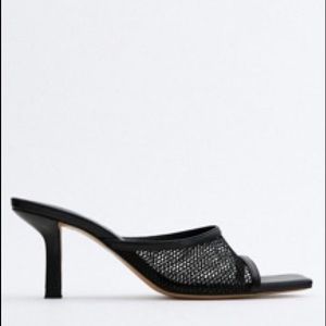 NWT Zara mesh heeled sandals